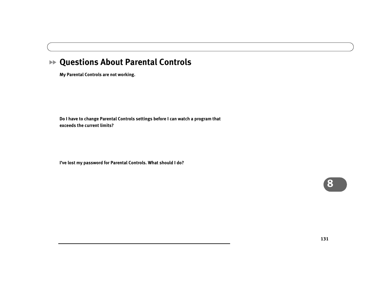 Questions about parental controls | DirecTV Digital Satellite Recorder User Manual | Page 142 / 176