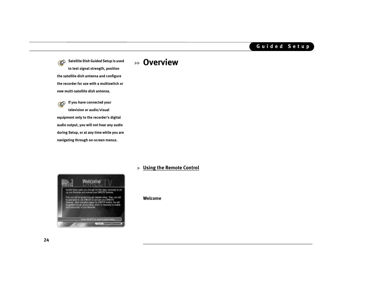Overview, Using the remote control | DirecTV Digital Satellite Recorder User Manual | Page 35 / 176