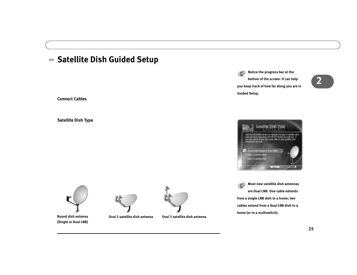 Satellite dish guided setup | DirecTV Digital Satellite Recorder User Manual | Page 36 / 176