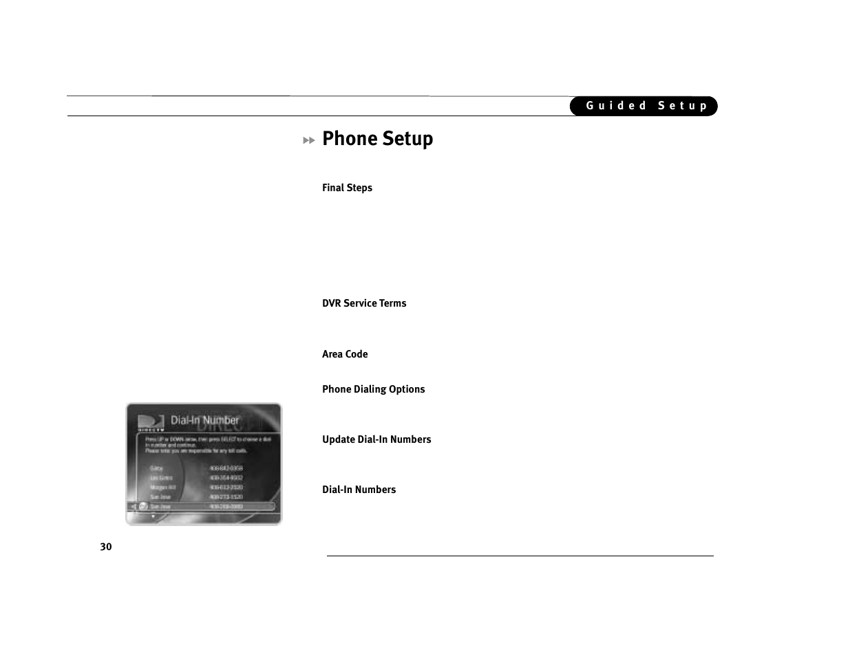 Phone setup | DirecTV Digital Satellite Recorder User Manual | Page 41 / 176
