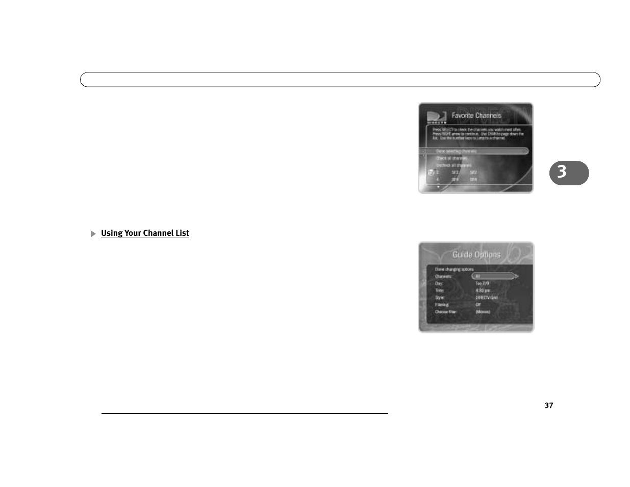 Using your channel list | DirecTV Digital Satellite Recorder User Manual | Page 48 / 176