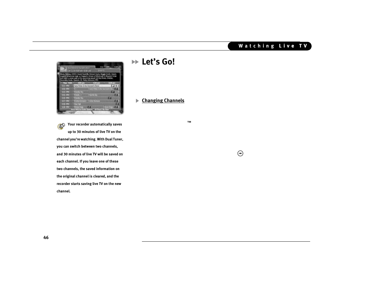 Let’s go, Changing channels | DirecTV Digital Satellite Recorder User Manual | Page 57 / 176