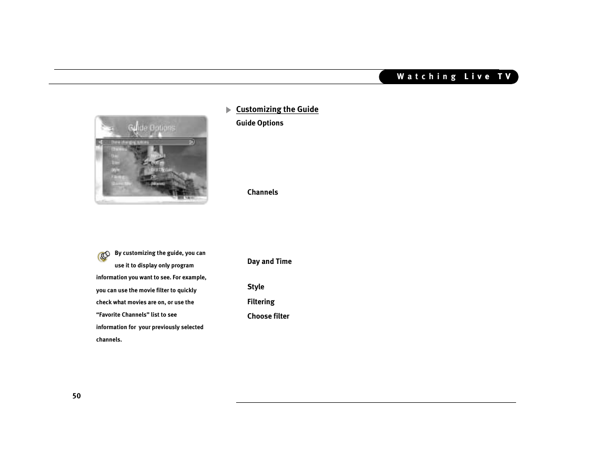 Customizing the guide | DirecTV Digital Satellite Recorder User Manual | Page 61 / 176