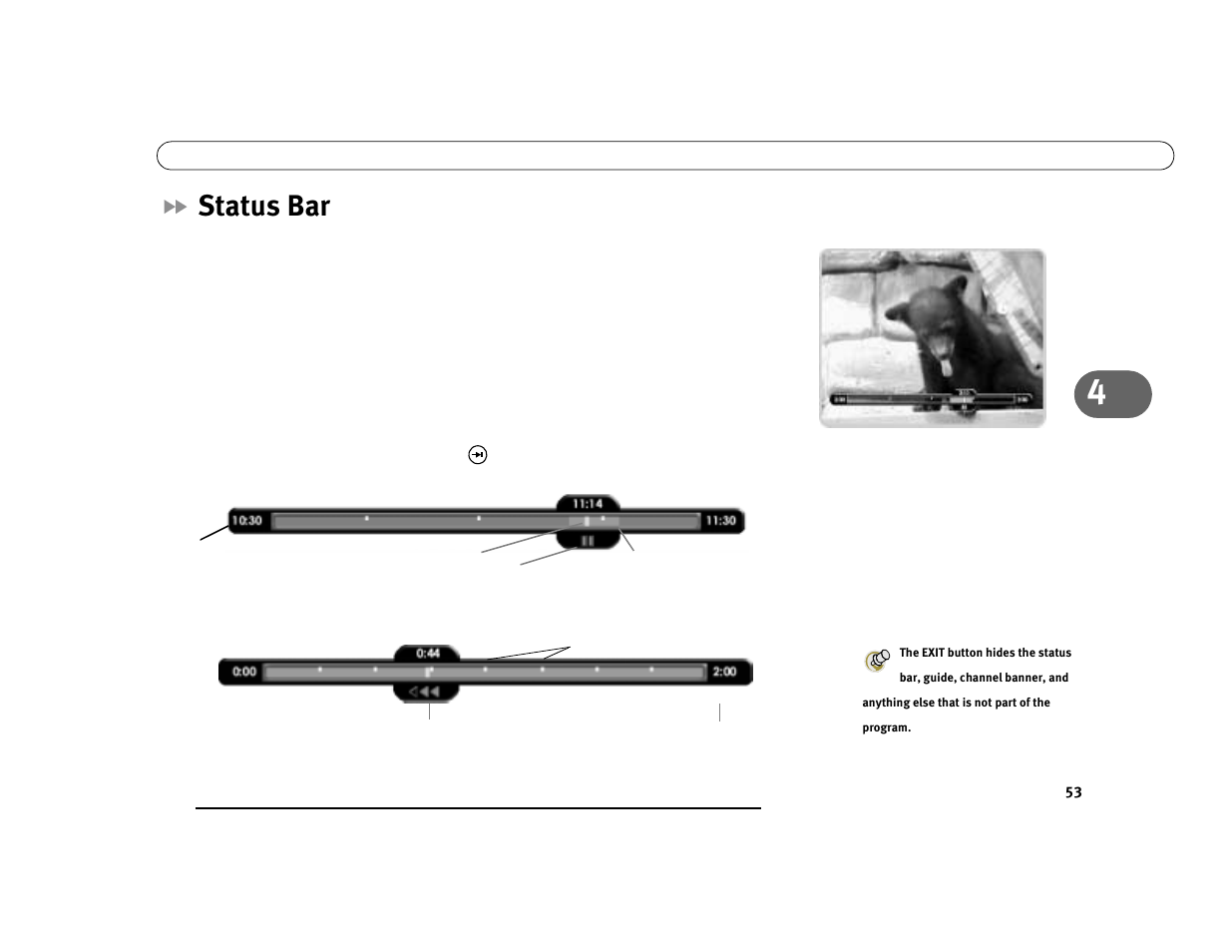 Status bar | DirecTV Digital Satellite Recorder User Manual | Page 64 / 176