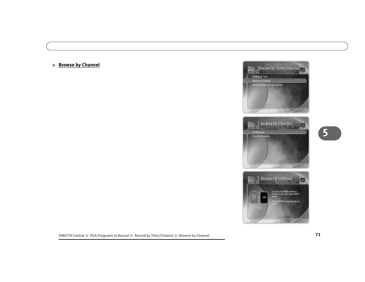 Browse by channel | DirecTV Digital Satellite Recorder User Manual | Page 82 / 176
