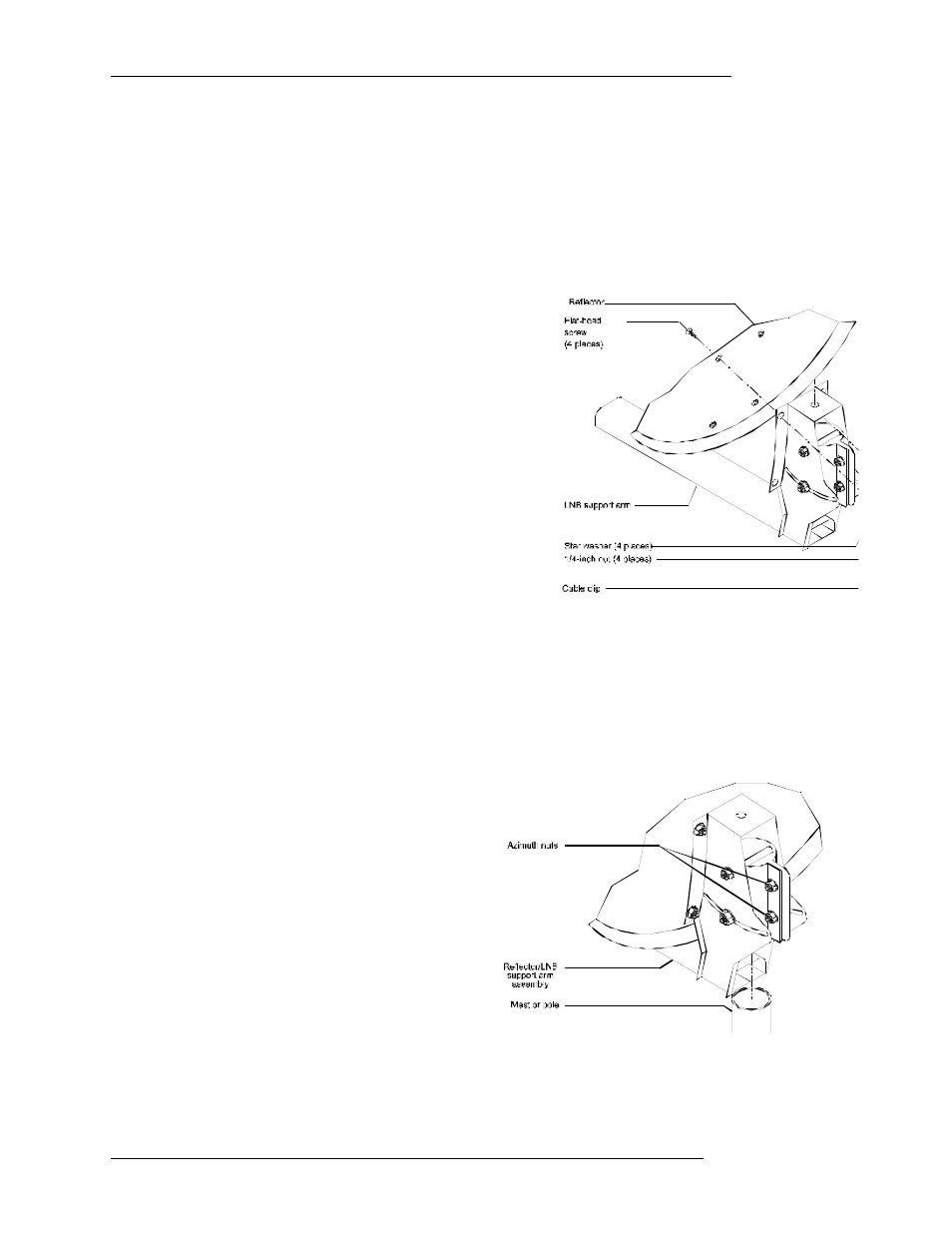 Attaching the reflector onto the lnb support arm | DirecTV HIRD-D11 User Manual | Page 30 / 74