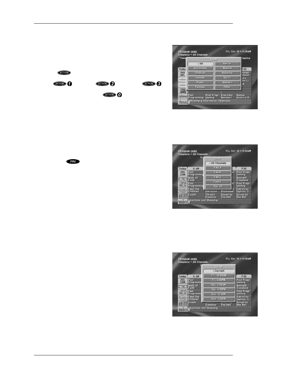 Channel list, Guide times | DirecTV HIRD-D11 User Manual | Page 48 / 74