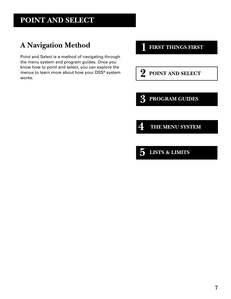 Point and select | DirecTV GRD33G2A User Manual | Page 9 / 64