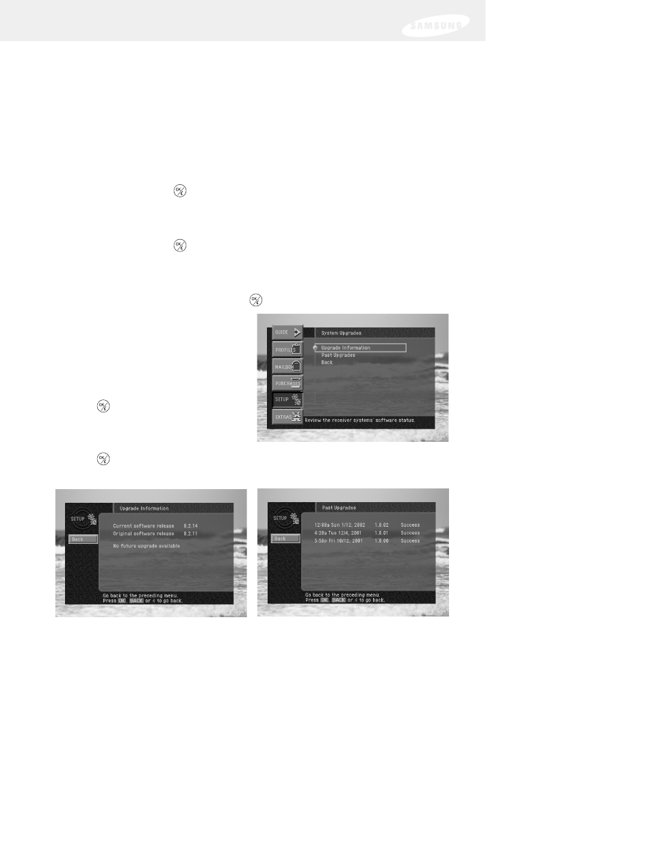 Viewing information on automatic system upgrades | DirecTV SIR-S75 User Manual | Page 107 / 122