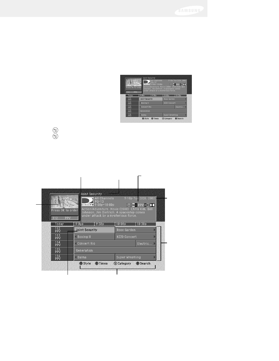 Chapter 3: watching tv, Using the grid guide | DirecTV SIR-S75 User Manual | Page 56 / 122