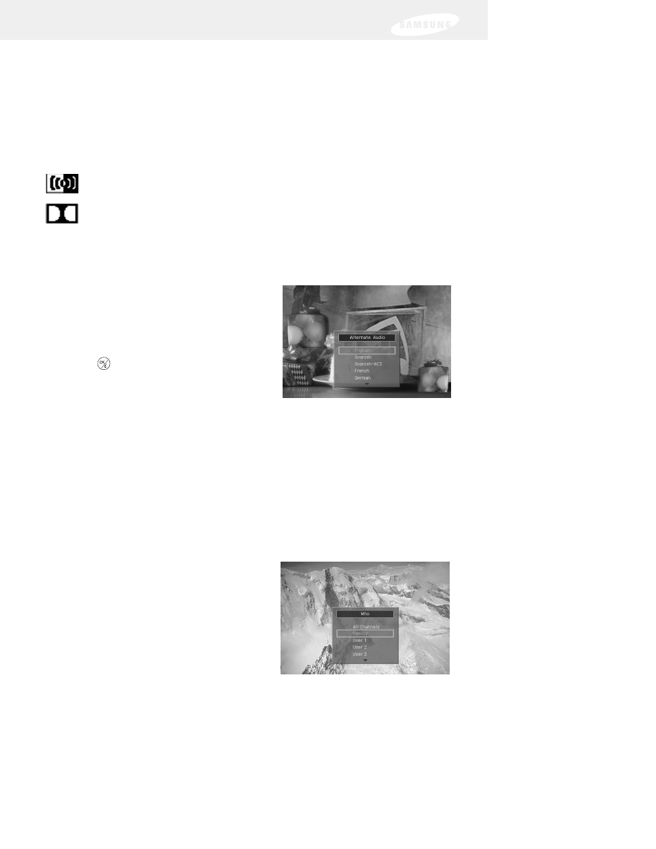 Chapter 3: watching tv, Choosing an alternate audio format for a program, Changing the user setting | DirecTV SIR-S75 User Manual | Page 65 / 122