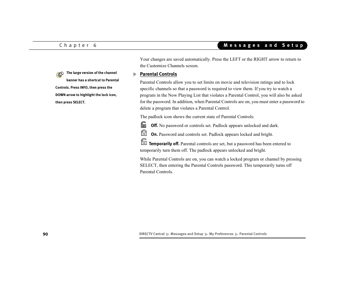 Parental controls | DirecTV DVR39 User Manual | Page 101 / 176