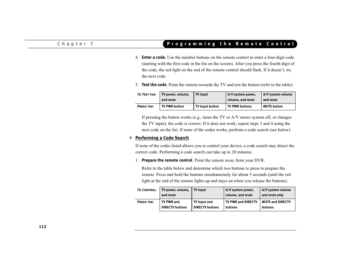 Performing a code search | DirecTV DVR39 User Manual | Page 123 / 176