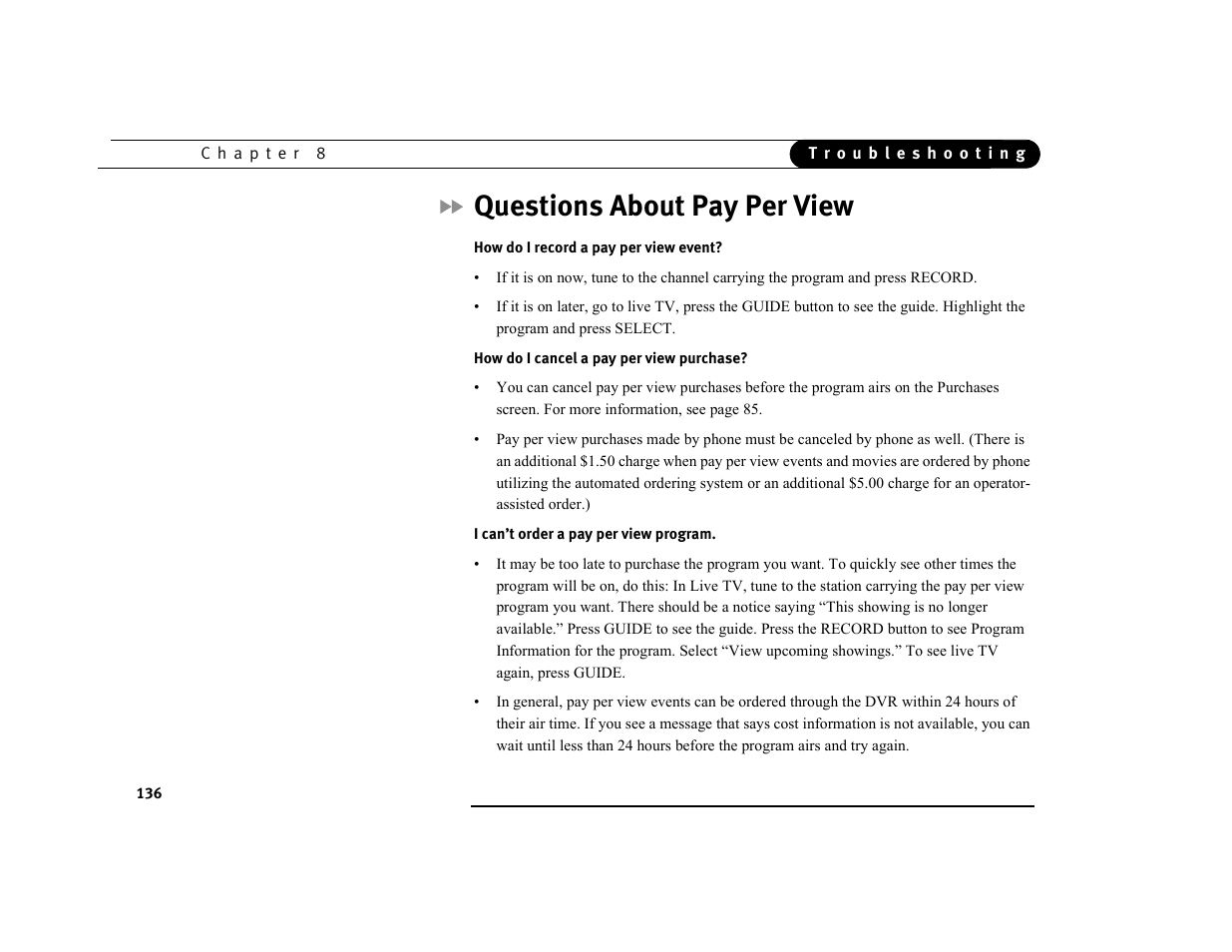 Questions about pay per view | DirecTV DVR39 User Manual | Page 147 / 176