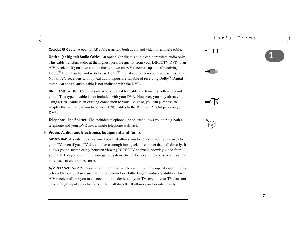 Video, audio, and electronics equipment and terms | DirecTV DVR39 User Manual | Page 18 / 176