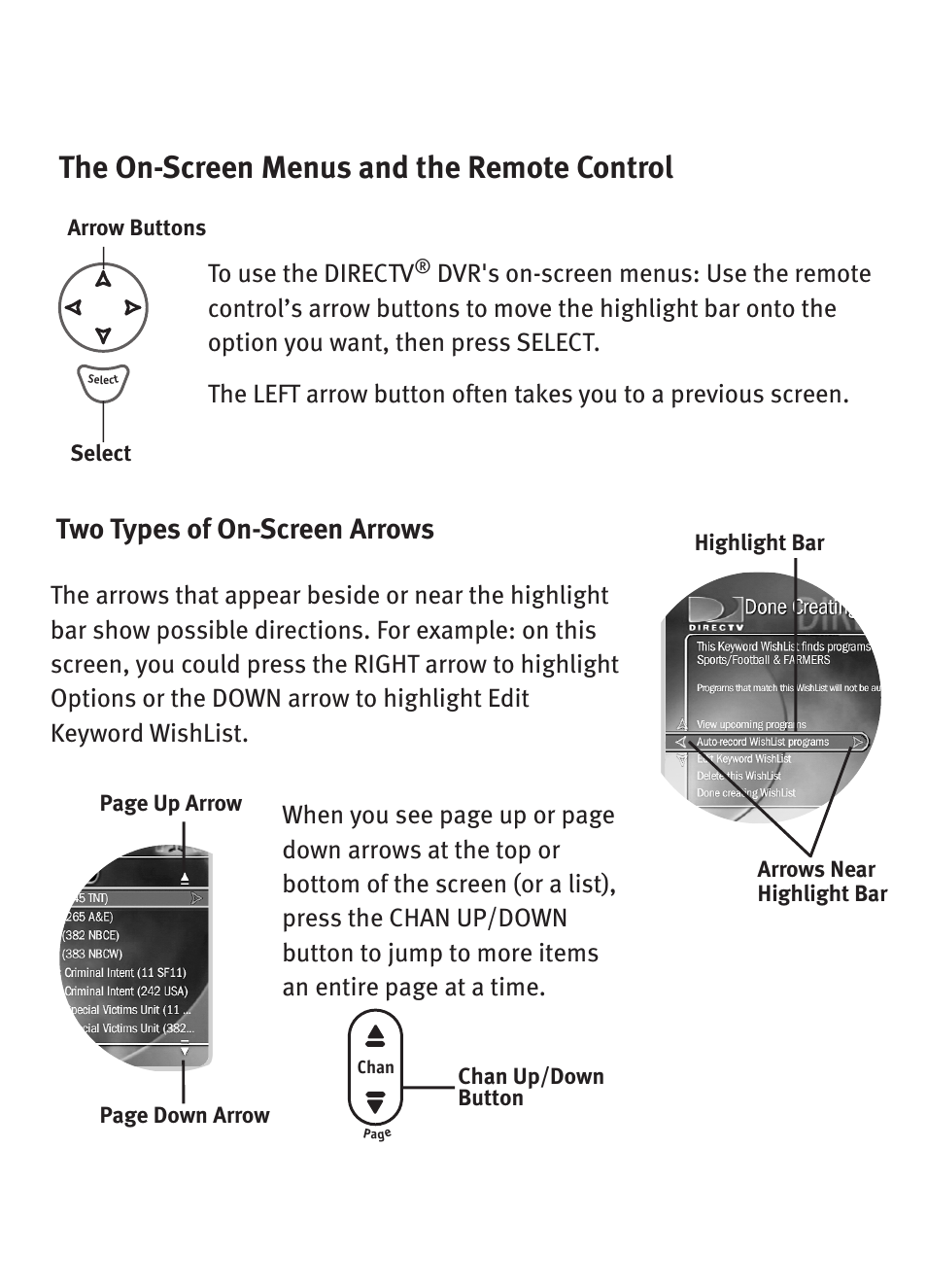 The on-screen menus and the remote control | DirecTV DVR39 User Manual | Page 2 / 176