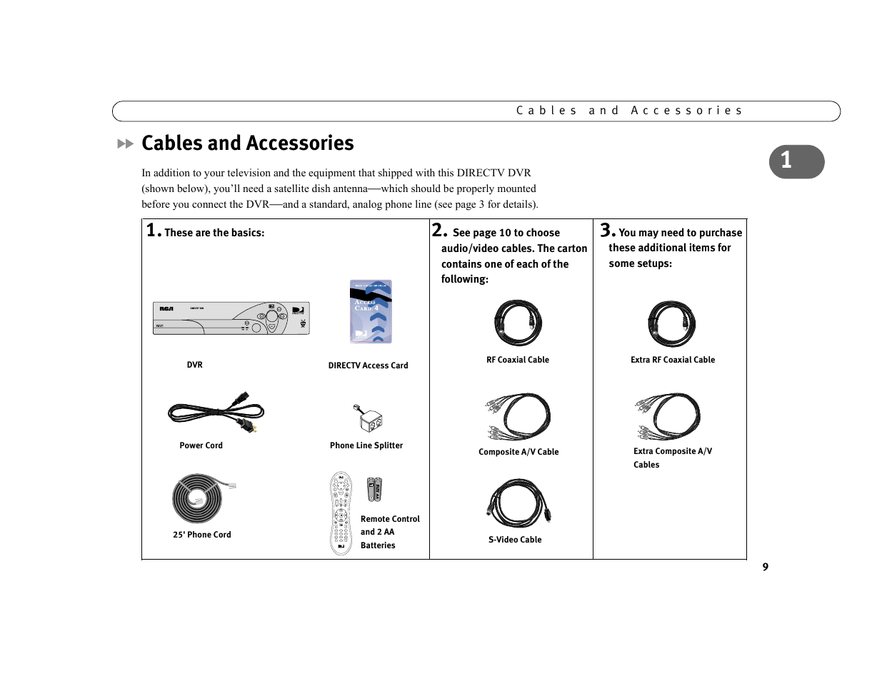 Cables and accessories | DirecTV DVR39 User Manual | Page 20 / 176
