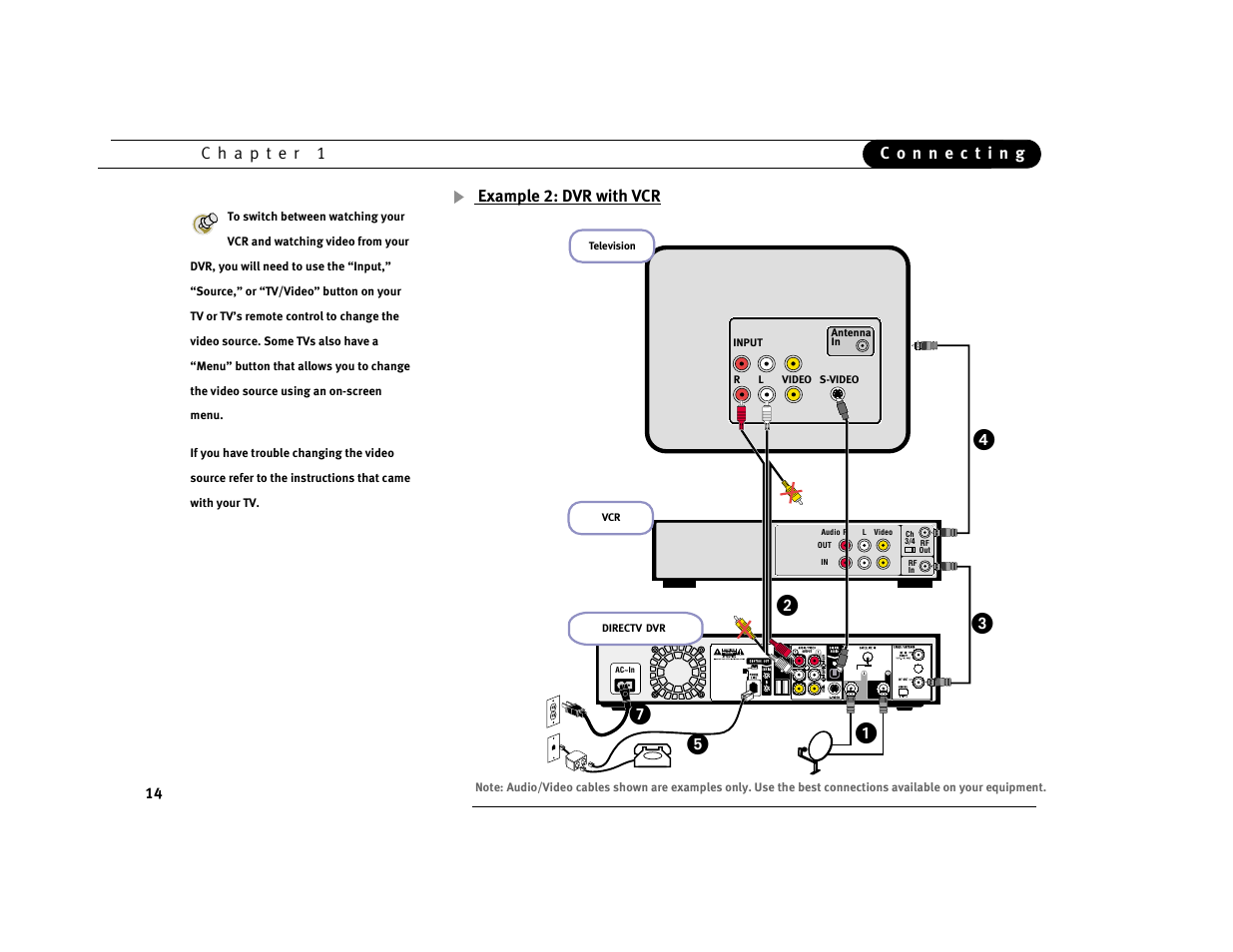 Example 2: dvr with vcr | DirecTV DVR39 User Manual | Page 25 / 176