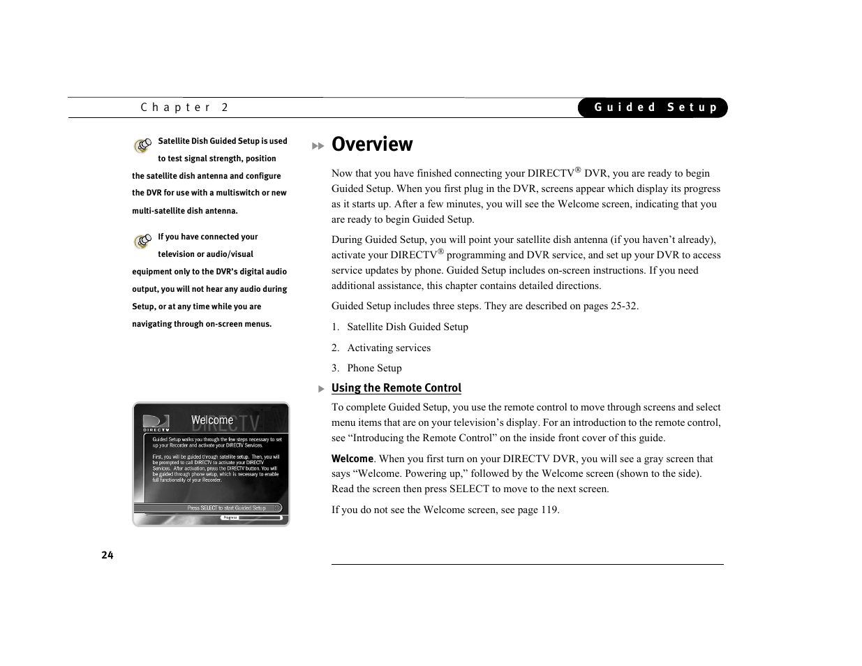 Overview, Using the remote control | DirecTV DVR39 User Manual | Page 35 / 176