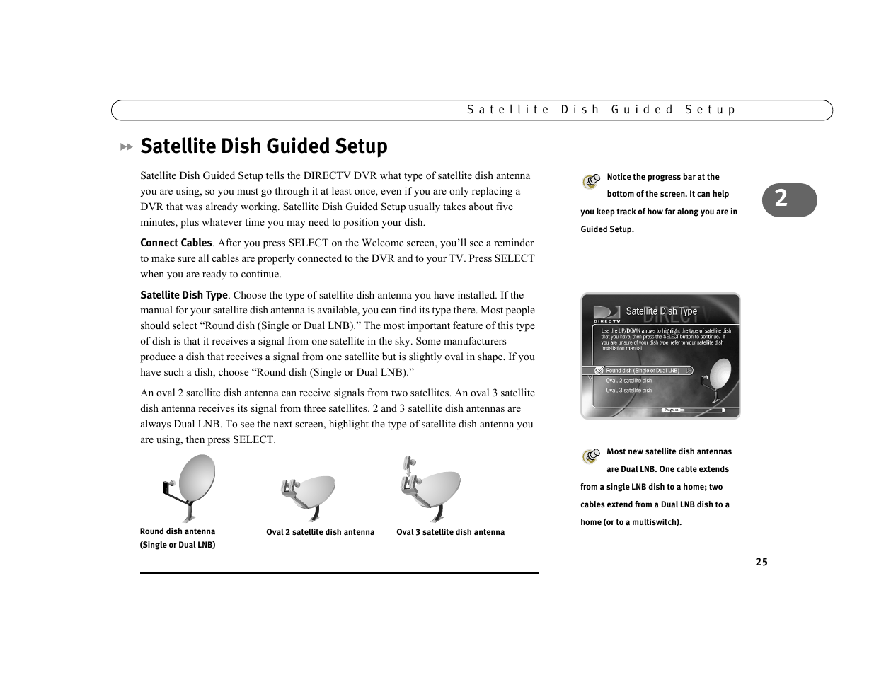 Satellite dish guided setup | DirecTV DVR39 User Manual | Page 36 / 176