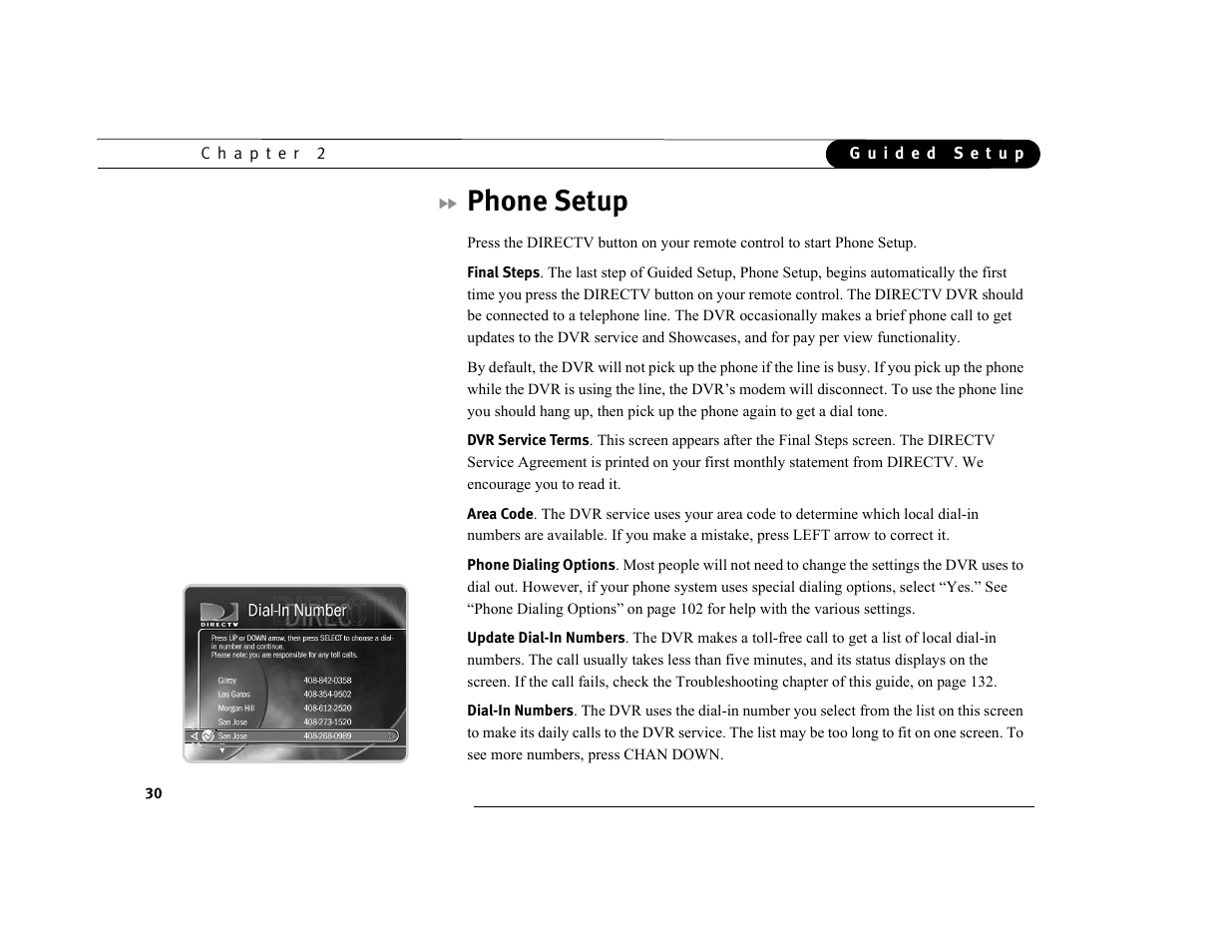 Phone setup | DirecTV DVR39 User Manual | Page 41 / 176