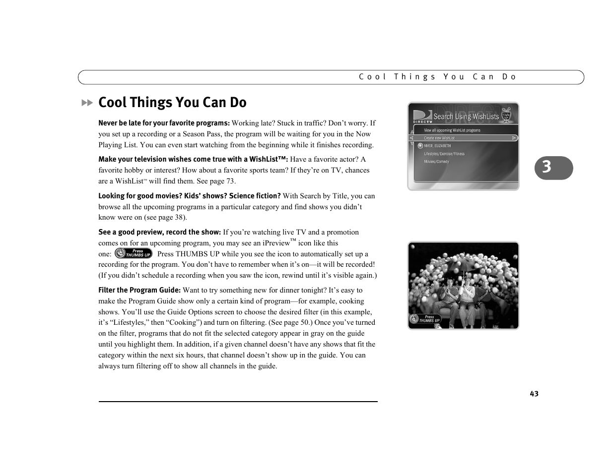 Cool things you can do | DirecTV DVR39 User Manual | Page 54 / 176