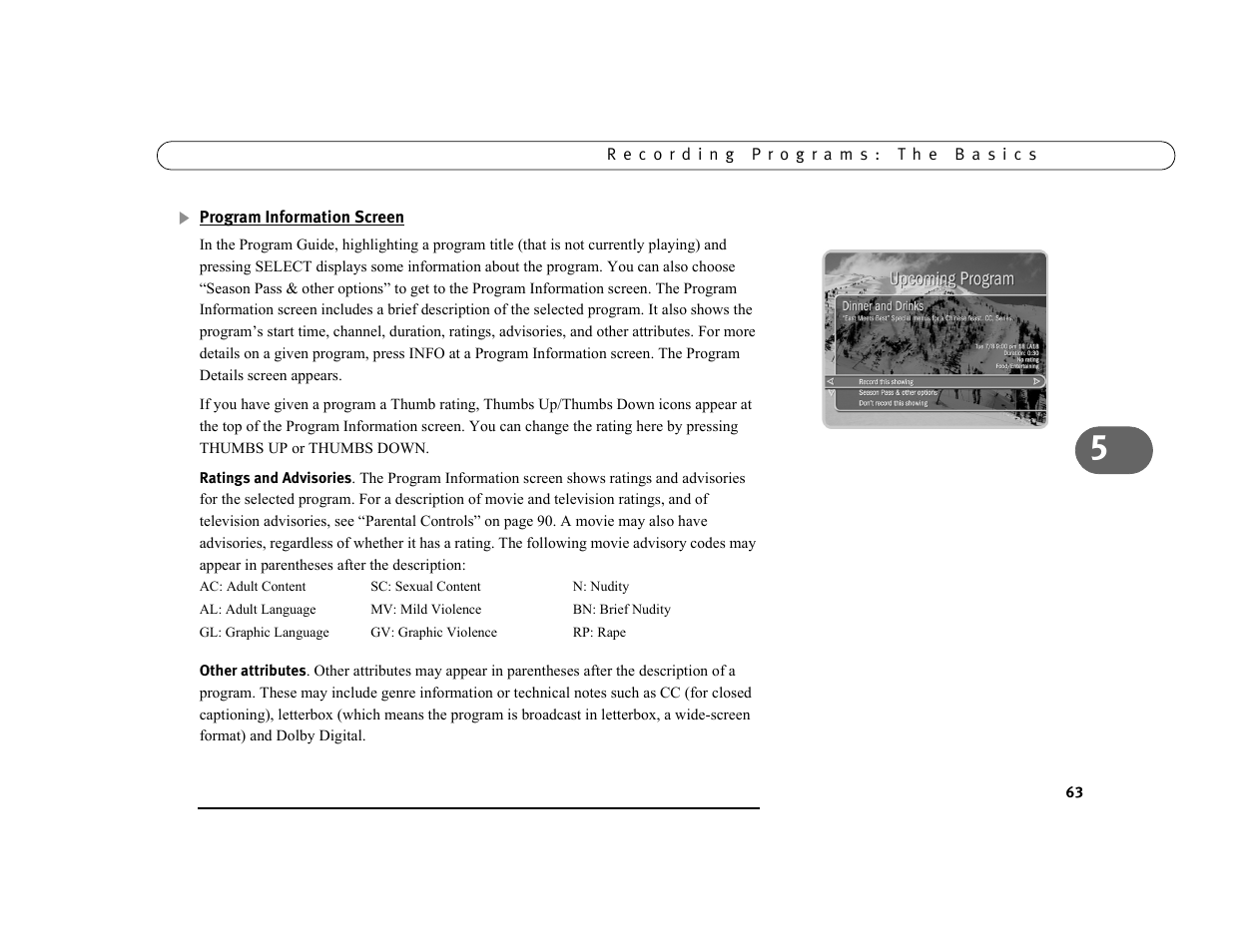 Program information screen | DirecTV DVR39 User Manual | Page 74 / 176