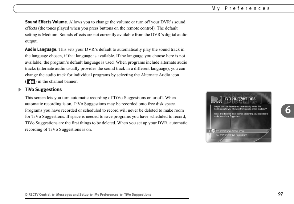 Tivo suggestions | DirecTV DVR40 User Manual | Page 107 / 174