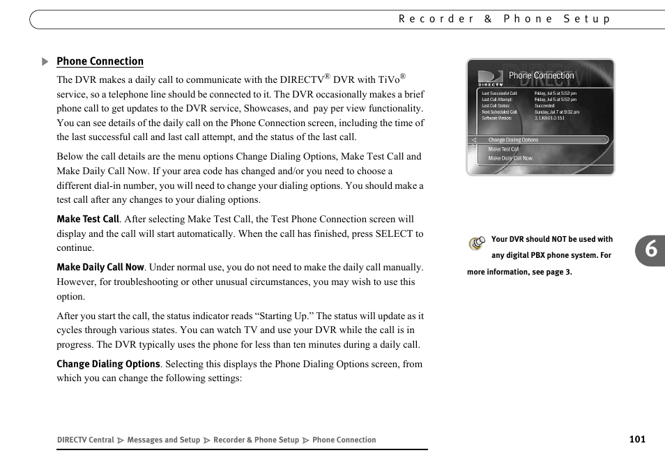Phone connection | DirecTV DVR40 User Manual | Page 111 / 174