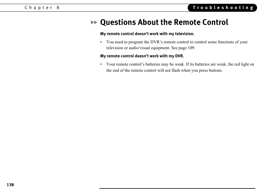 Questions about the remote control | DirecTV DVR40 User Manual | Page 148 / 174