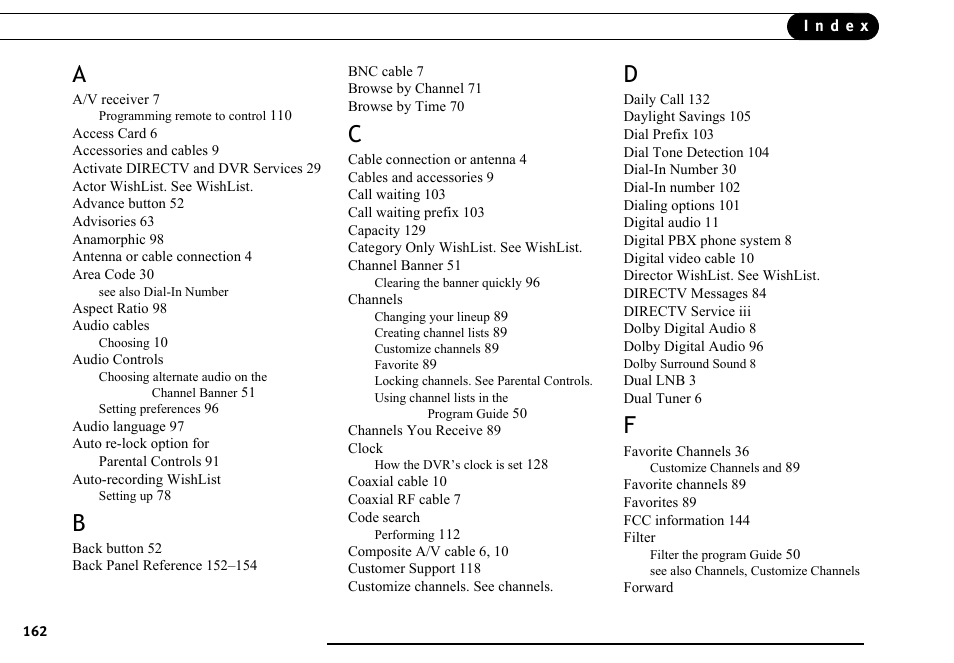 DirecTV DVR40 User Manual | Page 172 / 174