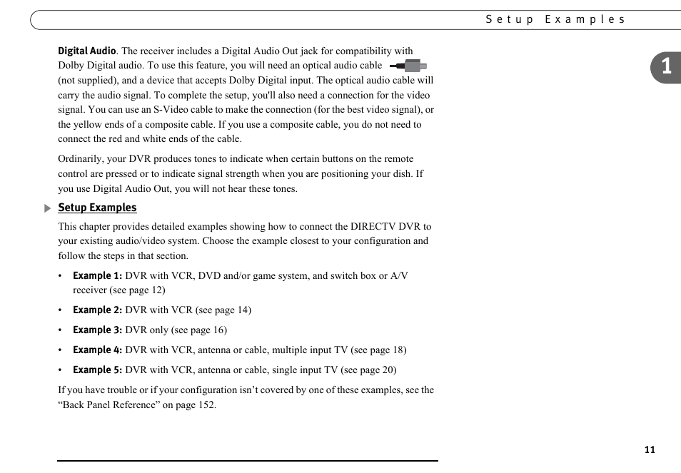 Setup examples | DirecTV DVR40 User Manual | Page 21 / 174