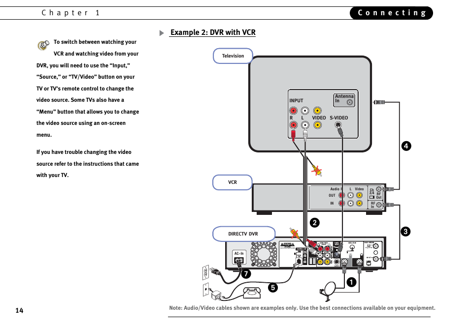 Example 2: dvr with vcr | DirecTV DVR40 User Manual | Page 24 / 174