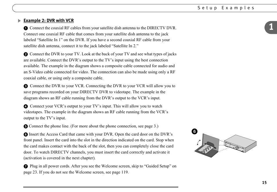 Example 2: dvr with vcr | DirecTV DVR40 User Manual | Page 25 / 174