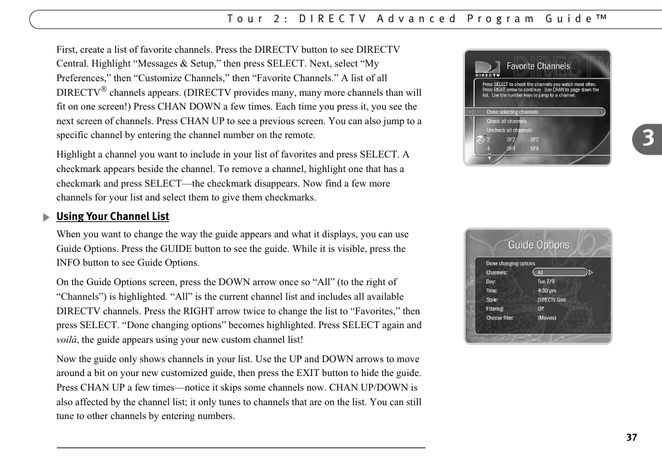 Using your channel list | DirecTV DVR40 User Manual | Page 47 / 174