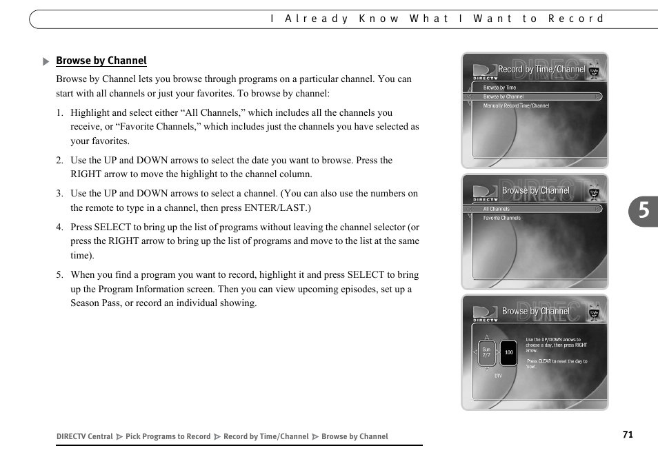 Browse by channel | DirecTV DVR40 User Manual | Page 81 / 174