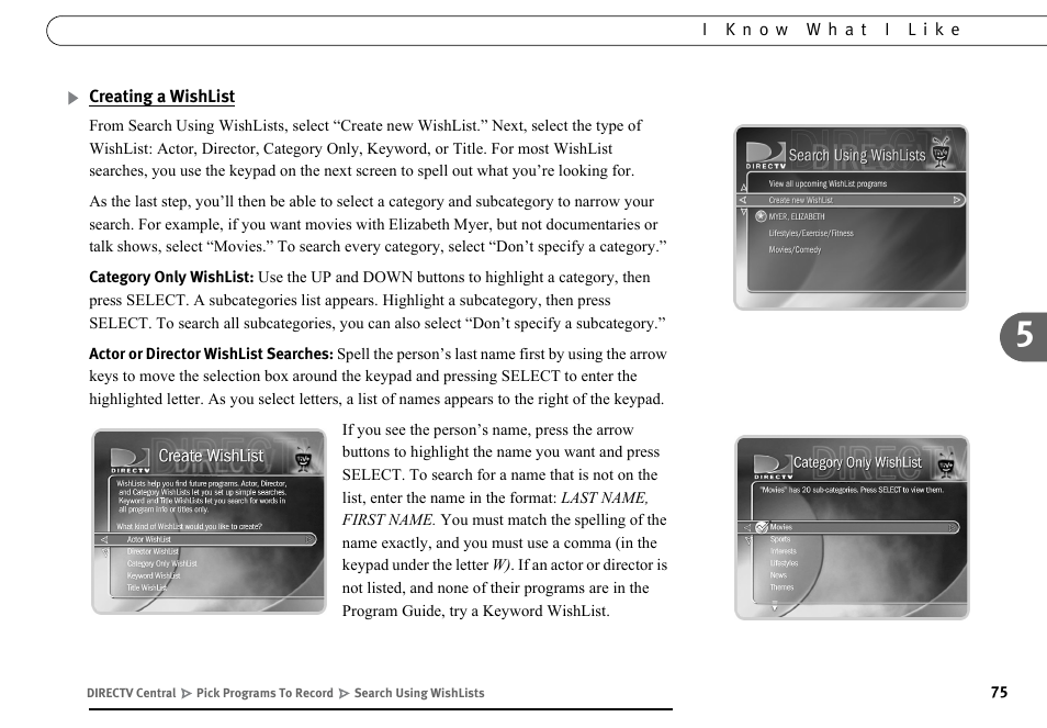 Creating a wishlist | DirecTV DVR40 User Manual | Page 85 / 174