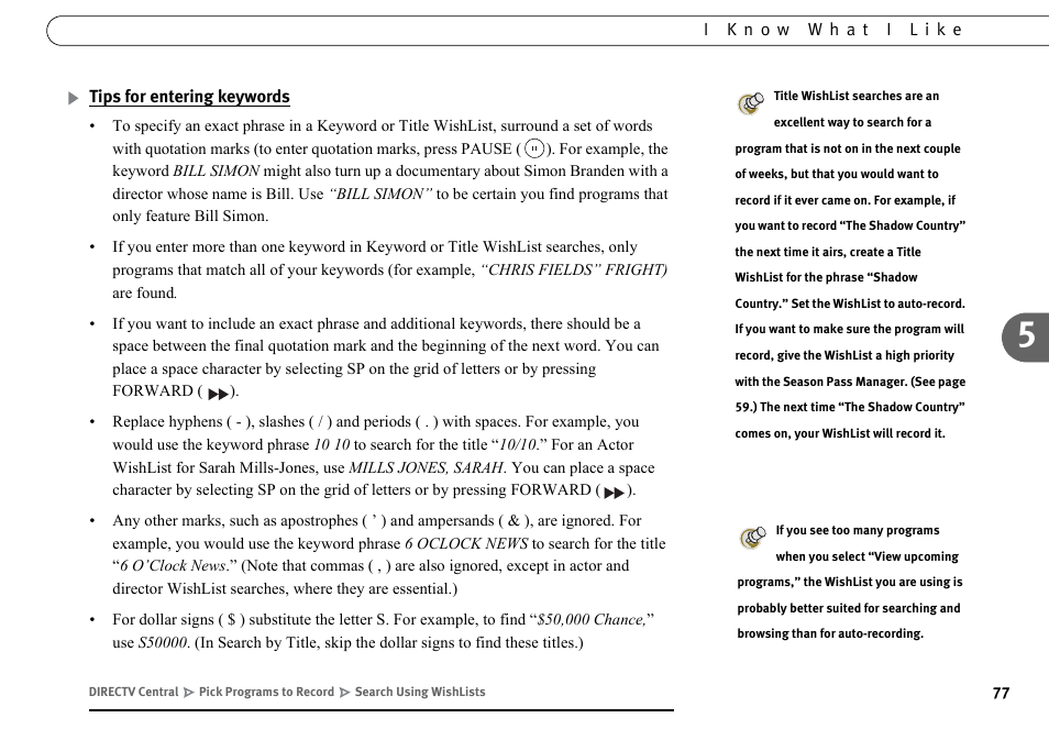 Tips for entering keywords | DirecTV DVR40 User Manual | Page 87 / 174