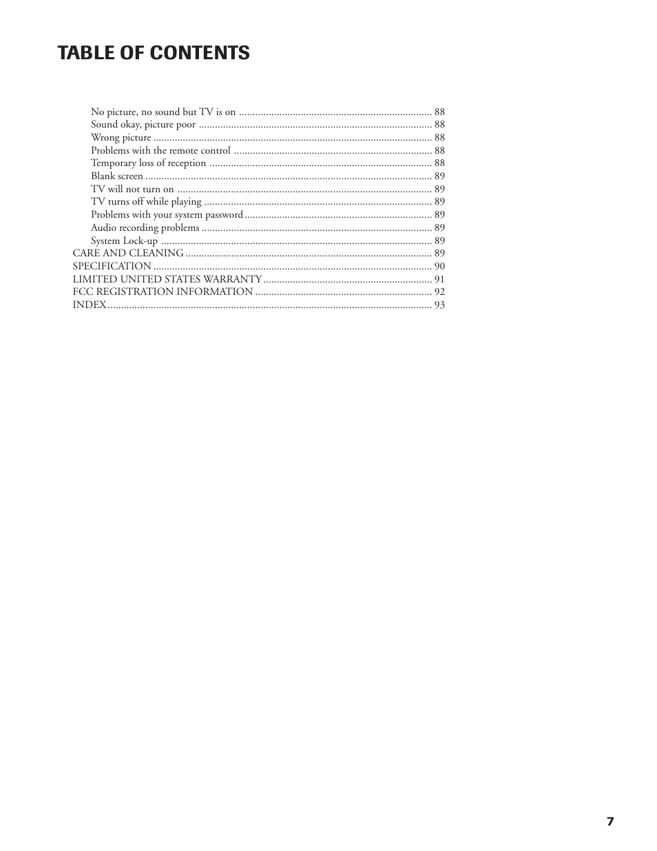 DirecTV DW65X91 User Manual | Page 7 / 96