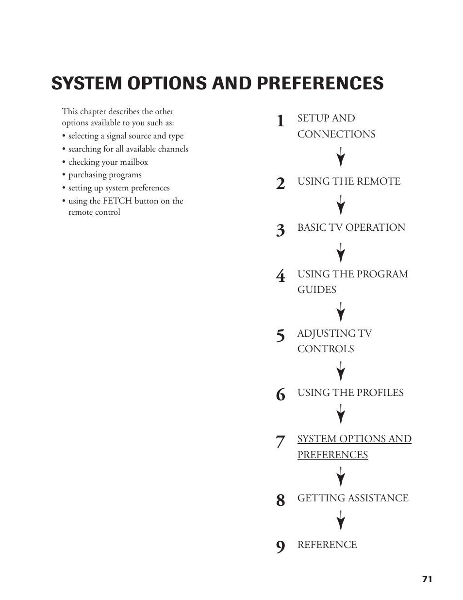 System options and preferences | DirecTV DW65X91 User Manual | Page 71 / 96