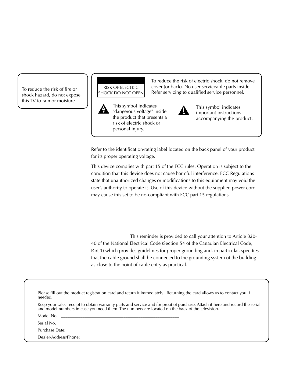 Important information | DirecTV HDTV User Manual | Page 2 / 98