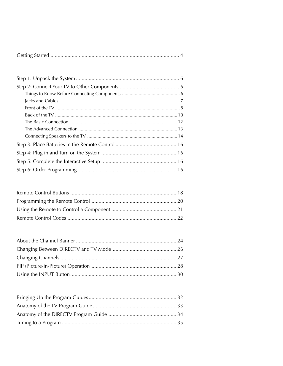 DirecTV HDTV User Manual | Page 4 / 98