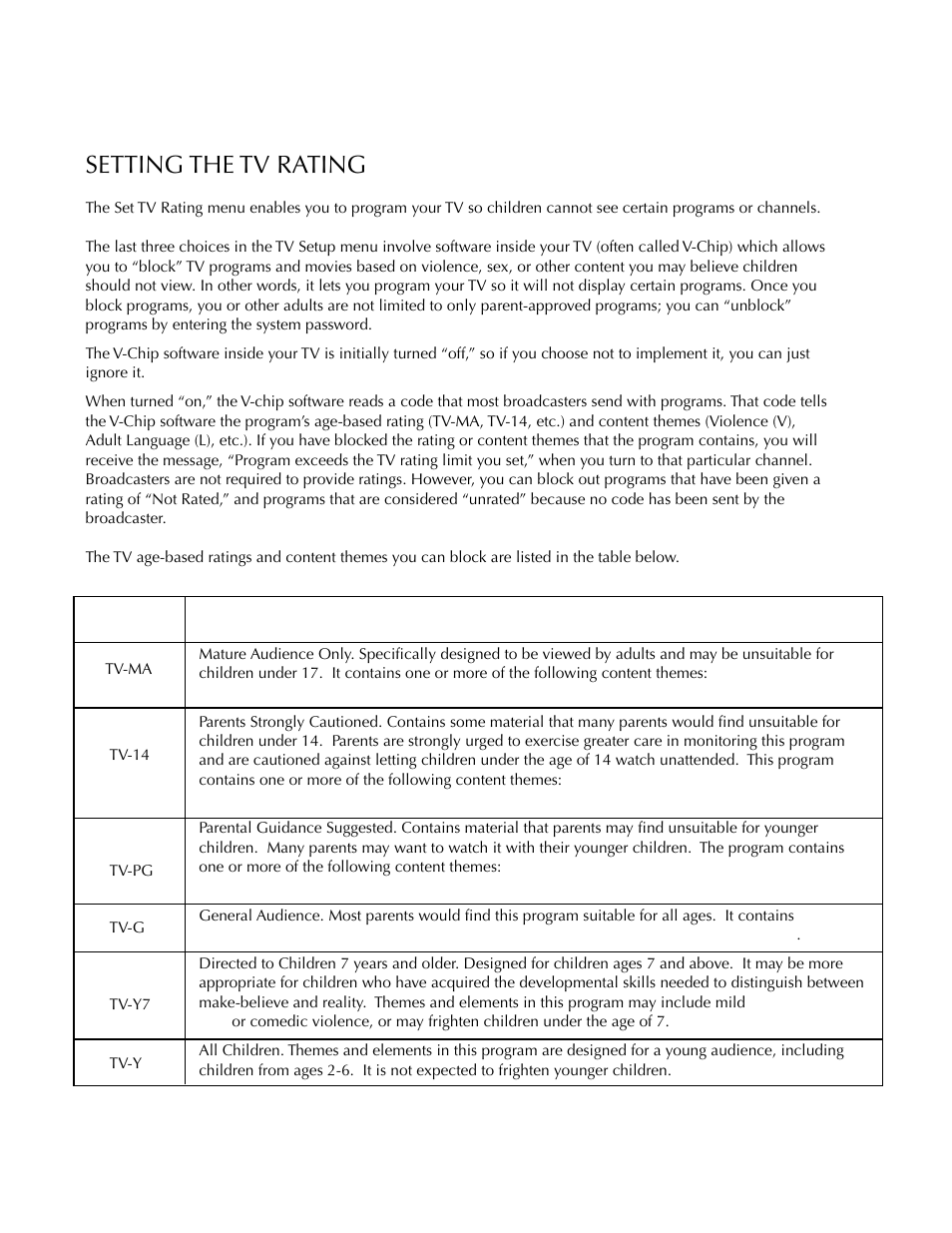 Setting the tv rating, Using the profiles | DirecTV HDTV User Manual | Page 57 / 98