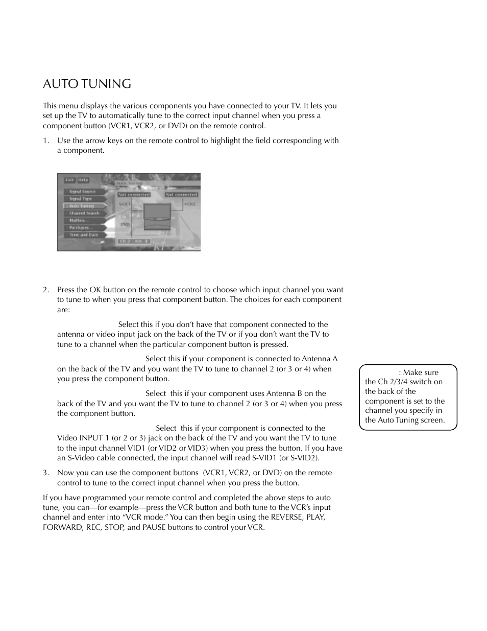 Auto tuning, System options and preferences | DirecTV HDTV User Manual | Page 68 / 98