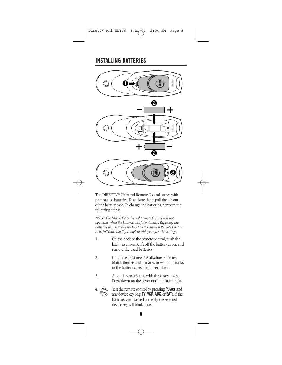 DirecTV MDTV6 User Manual | Page 8 / 32