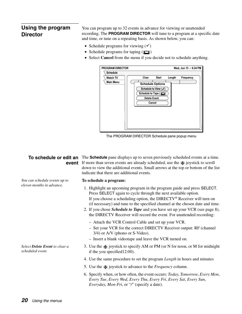 Using the program director | DirecTV GAEB0A User Manual | Page 28 / 58