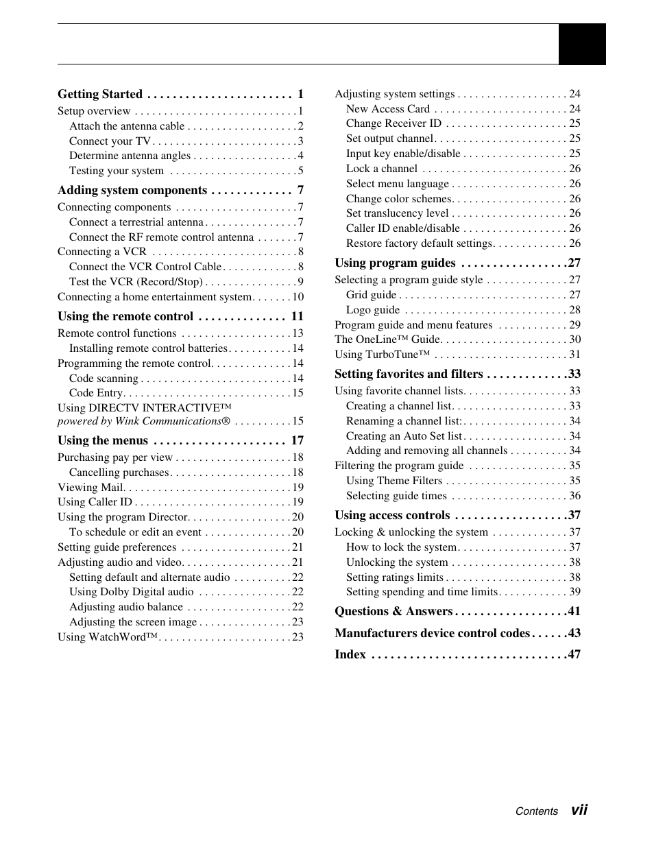 DirecTV GAEB0A User Manual | Page 7 / 58