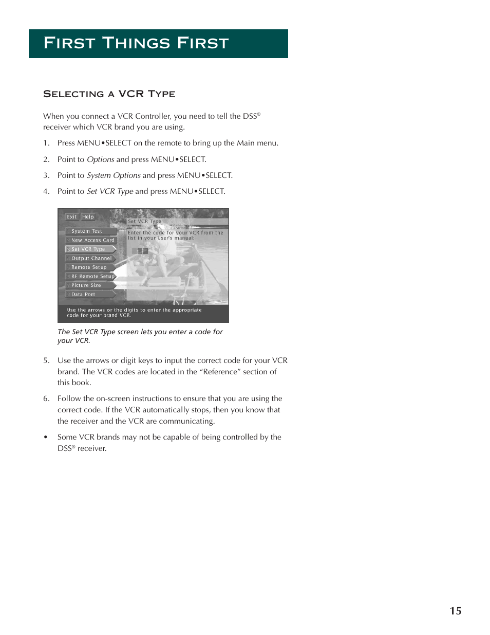 First things first | DirecTV ProScan DSS Receiver User Manual | Page 17 / 84
