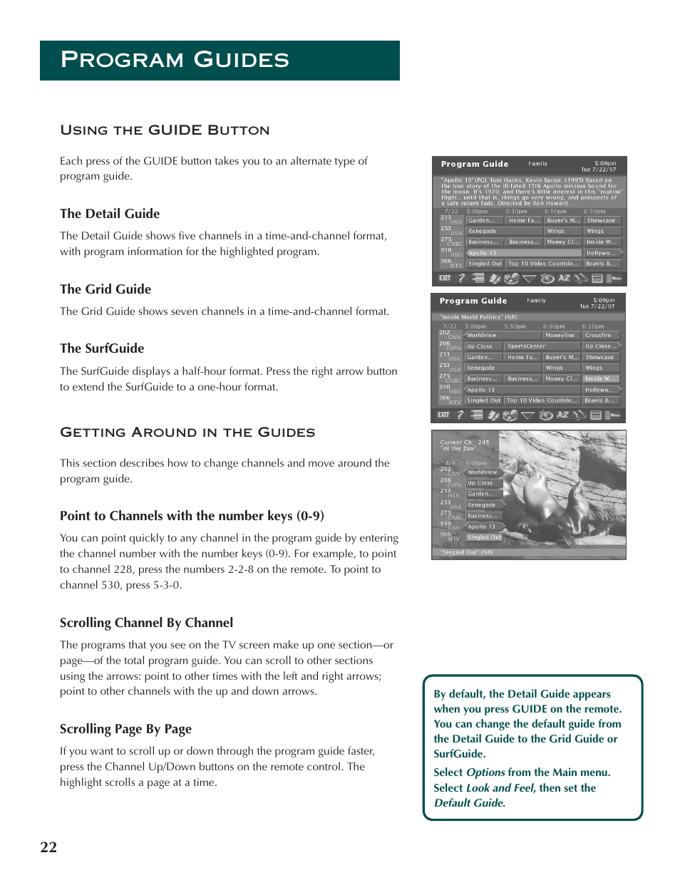 Program guides | DirecTV ProScan DSS Receiver User Manual | Page 24 / 84