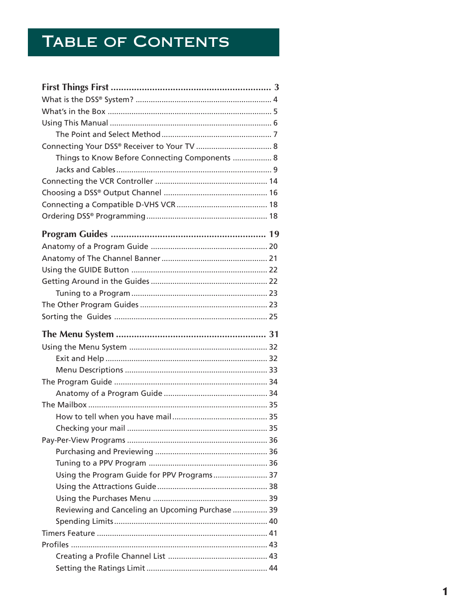 DirecTV ProScan DSS Receiver User Manual | Page 3 / 84